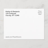 Blauwgroen & Blauwe Ombre Waterverf Bewaar de datu Aankondigingskaart (Achterkant)