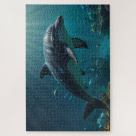 Blauwgroen Blauwe Onderwater Dolfijn Scène I Legpuzzel