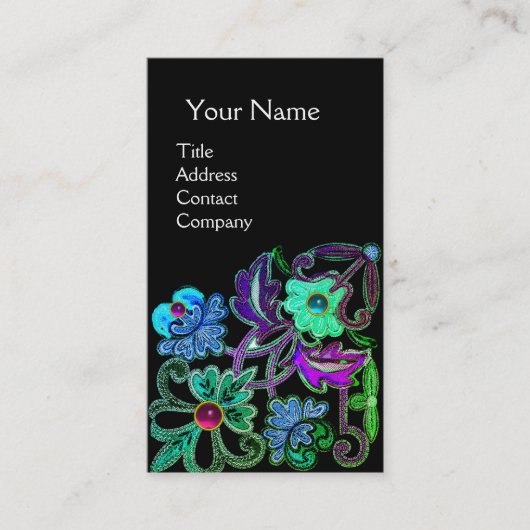 BLAUWGROEN BLAUWE PAARSE LACE-STROMEN GEMSTONES Bl Visitekaartje (Voorkant)