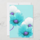 Blauwgroen blauwe Paarse papaver Birthday Party Kaart (Achterkant)