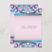 Blauwgroen Blauwe Paarse Roze RSVP Sjabloon (Voorkant / Achterkant)
