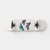  Blauwgroen blauwe Paarse roze vlindertekening Skateboard (Horizontaal)