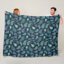 Blauwgroen blauwe paisley Floral Pattern Blanket