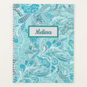 Blauwgroen blauwe paisley planner (Voorkant)