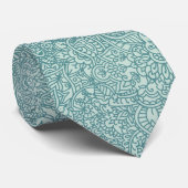 Blauwgroen blauwe paisley stropdas (Opgerold)