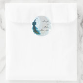 Blauwgroen Blauwe Peacock Pluim Envelope Seal Ronde Sticker (Tas)