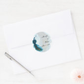 Blauwgroen Blauwe Peacock Pluim Envelope Seal Ronde Sticker (Envelop)