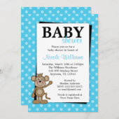 Blauwgroen blauwe polaire dot aap babyschoeisel Ui Kaart (Voorkant / Achterkant)