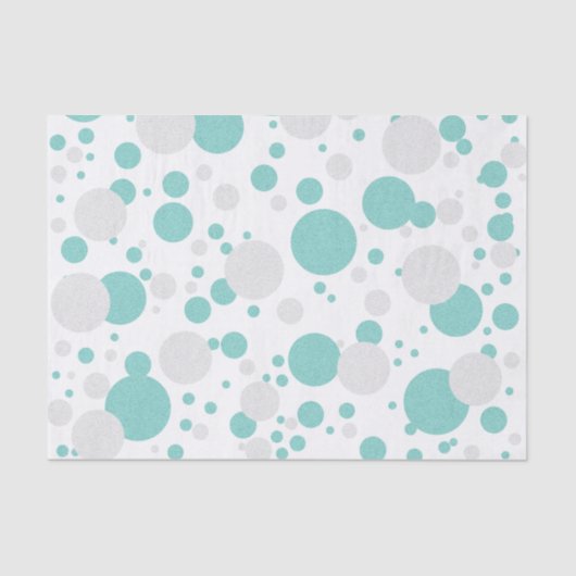 BLAUWGROEN Blauwe Polka Dot Vrijgezellenfeest Part Tissuepapier (Voorkant)