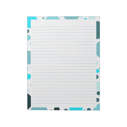 Blauwgroen blauwe pooldots notitieblok (Linkerzijde)