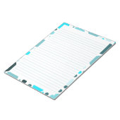 Blauwgroen blauwe pooldots notitieblok (Schuin)