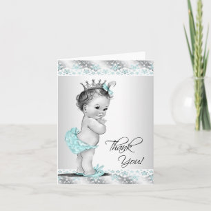 Blauwgroen Blauwe Prinses Baby Dank u kaarten