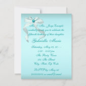 Blauwgroen blauwe quinceanera kaart (Achterkant)