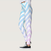 Blauwgroen blauwe roze Chevron Girly Chic 50th Bir Leggings (Links)
