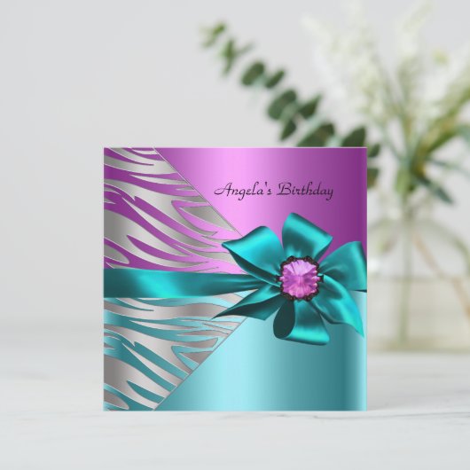 Blauwgroen blauwe roze zilverkleurige Zebra van af Kaart (Staand voorkant)