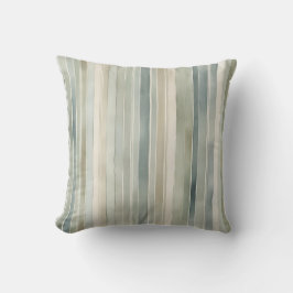 Blauwgroen Blauwe Sage Green Cream Distressed Stri Kussen