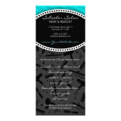 Blauwgroen blauwe saloncoupons reclamekaart (Achterkant)