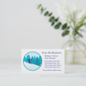 Blauwgroen blauwe sneeuwskiecirkel Logo Bedrijfs S Visitekaartje (Staand voorkant)