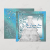 Blauwgroen Blauwe Sneeuwvlokken Winter Wonderland  Kaart (Voorkant / Achterkant)