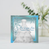 Blauwgroen Blauwe Sneeuwvlokken Winter Wonderland  Kaart (Staand voorkant)