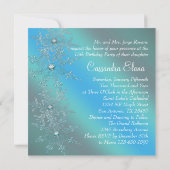 Blauwgroen Blauwe Sneeuwvlokken Winter Wonderland  Kaart (Achterkant)