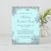 Blauwgroen Blauwe Snowflake-kerstfeest Kaart (Staand voorkant)