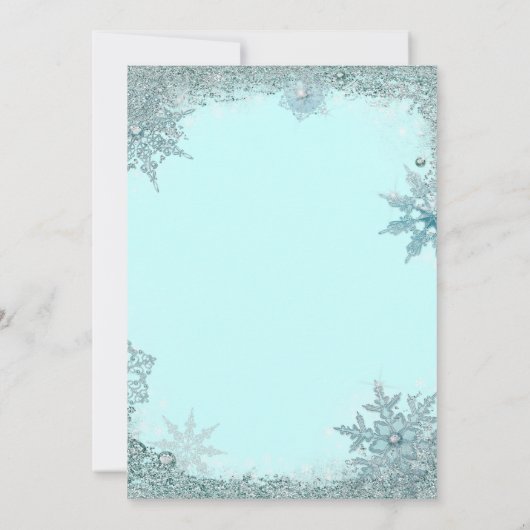 Blauwgroen Blauwe Snowflake-kerstfeest Kaart (Achterkant)