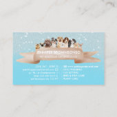 Blauwgroen blauwe sparkle Petsitter Dog Groomer Visitekaartje (Achterkant)
