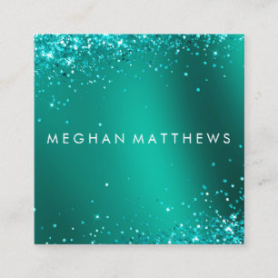 Blauwgroen Blauwe  Sparkles Beauty Makeup Artist Vierkante Visitekaartje