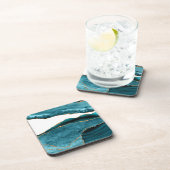 Blauwgroen blauwe steen (goudgesteente) bier onderzetter (Rechterzijde)