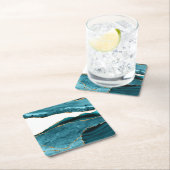 Blauwgroen blauwe steen (goudgesteente) kartonnen onderzetters (Insitu)