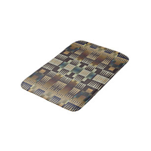 Blauwgroen Blauwe Tan Taupe Bruin Tribal Mosaic Ar Badmat