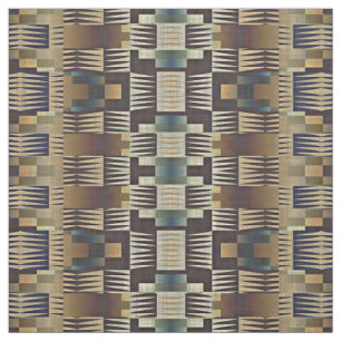Blauwgroen Blauwe Tan Taupe Bruin Tribal Mosaic Ar Stof
