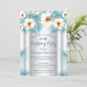  Blauwgroen Blauwe Tropische Bloeddag Partij Kaart (Staand voorkant)