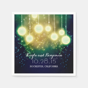 Blauwgroen Blauwe Trouwlantaarns Servet