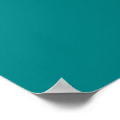 Blauwgroen blauwe Turquoise Aqua Solid Color Backg Poster (Hoek)