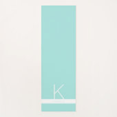 Blauwgroen blauwe turquoise Modern Simple Monogram Yogamat (Voorkant)