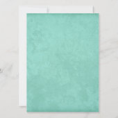 Blauwgroen Blauwe  Typografie Wedding Kaart (Achterkant)