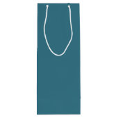 Blauwgroen blauwe, vaste kleur wijn cadeautas (Achterkant)