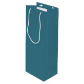 Blauwgroen blauwe, vaste kleur wijn cadeautas (Voorkant Gekanteld)