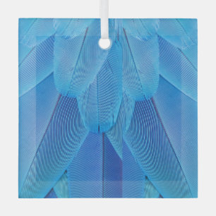 Blauwgroen Blauwe Veren van de Macaw Parrot Glas Ornament