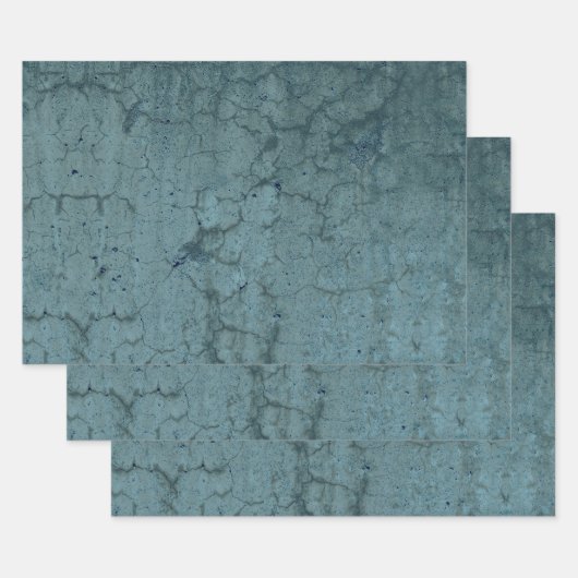 Blauwgroen blauwe Vintage ontkoppeling van textuur Inpakpapier Vel (Set)
