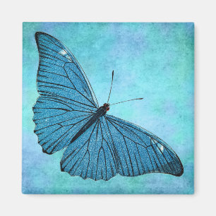  Blauwgroen blauwe vlinder 1800s Illustratie Magneet
