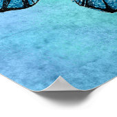  Blauwgroen blauwe vlinder 1800s Illustratie Poster (Hoek)