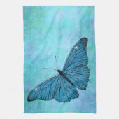  Blauwgroen blauwe vlinder 1800s Illustratie Theedoek (Verticaal)