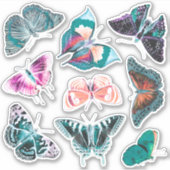  Blauwgroen Blauwe Vlinders Junk Journal Kit Sticker (Voorkant)