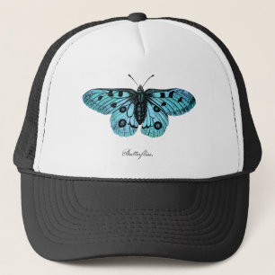  Blauwgroen blauwe vlindertekening - vlinders Trucker Pet
