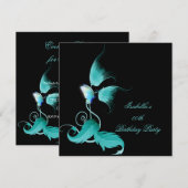 Blauwgroen blauwe vlindervlinder kaart (Voorkant / Achterkant)