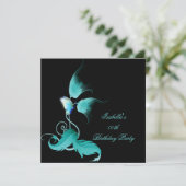 Blauwgroen blauwe vlindervlinder kaart (Staand voorkant)