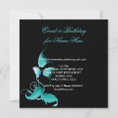 Blauwgroen blauwe vlindervlinder kaart (Achterkant)